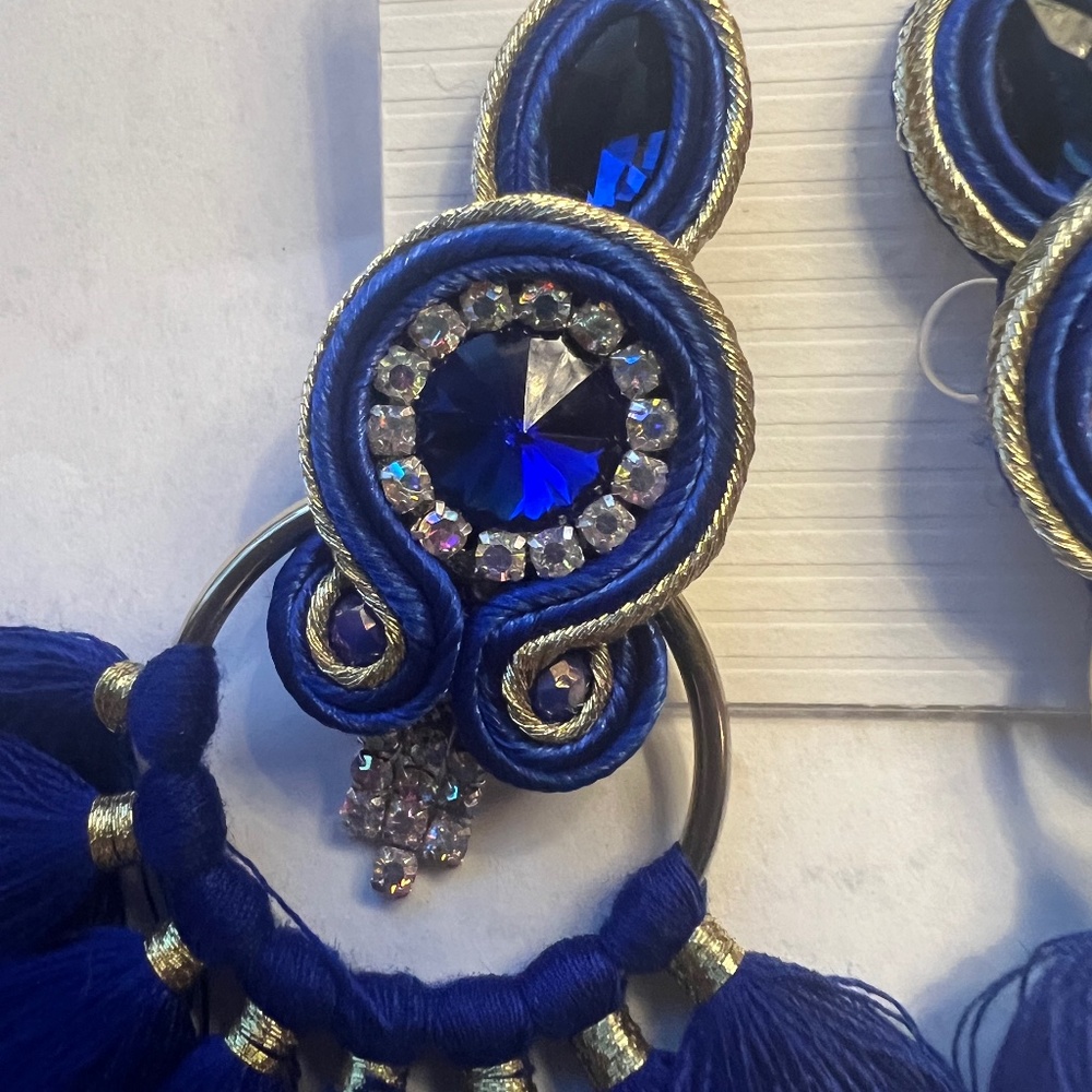 Cobolt Blue Statement Earrings - image 2